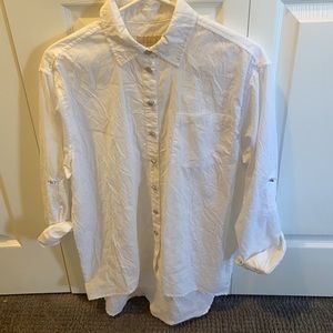 Micheal Micheal Kors Women’s White Long-Sleeve Button Down Top S